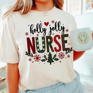 Holly Jolly Nurse Christmas Shirt White Shirt